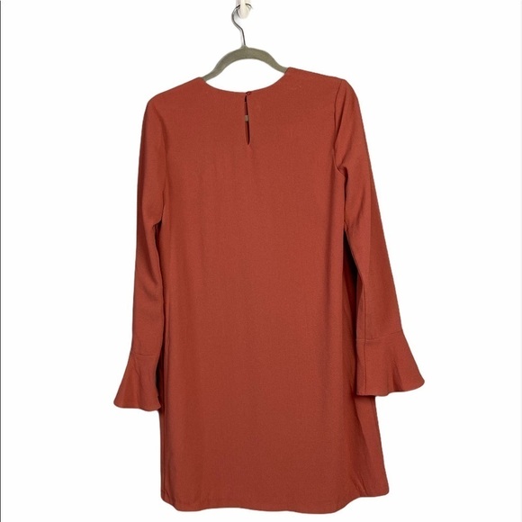 Charles Henry Ruffle Drape Shift Dress Auburn Sz S - Picture 7 of 11